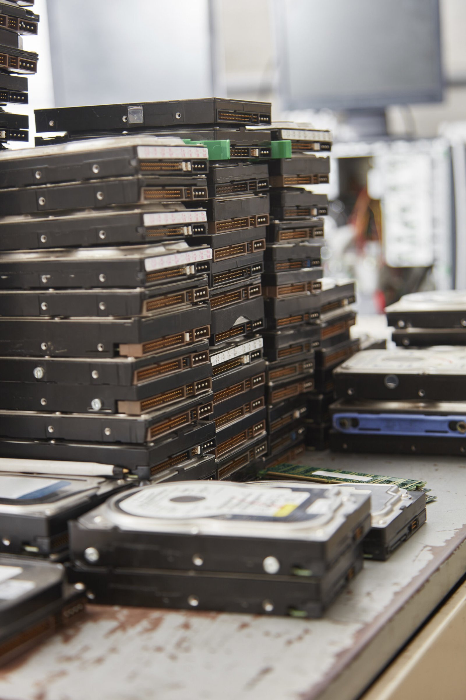 old computer hard disks in recycling plant 2024 09 16 10 40 16 utc scaled